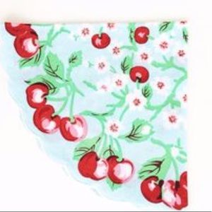 ❤️Retro Red cherry handkerchief home decor
